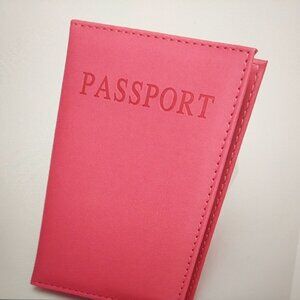 RED PU LEATHER UNISEX SOLID COLOR CARD HOLDER
